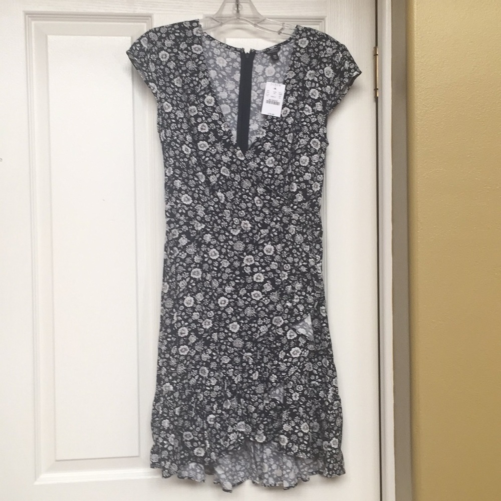 NWT J.Crew black floral midi dress